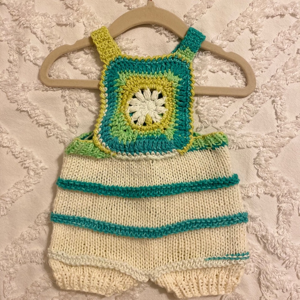 Handmade baby crotchet jumpsuit